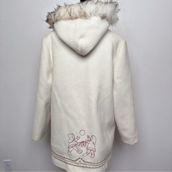 Canadian Sportwear Womens 16 1/2 Wool Northern Faux Fur Hood Trim Parka - Picture 3 of 16